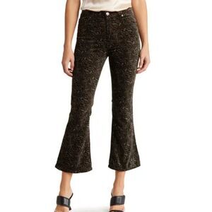 AG Adriano Goldschmied Quinne High Waist Crop Flare Pants Jeans Paisley Green 26